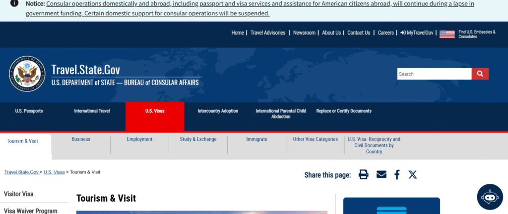 Types of U.S. Tourist Visas (B1/B2)